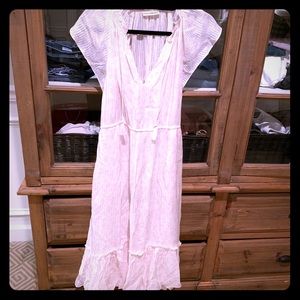 Ulla Johnson Pink and White Silk Dress
